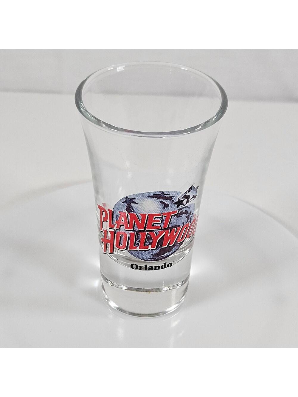 Vintage Planet Hollywood Orlando Shot Glass Souvenir Collectible Barware Clear
